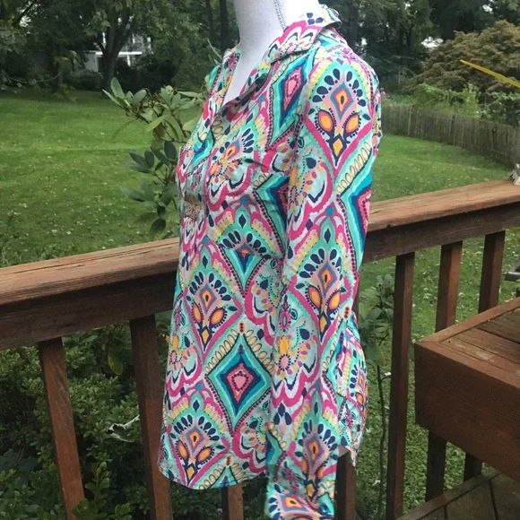 EUC Lilly Pulitzer Crown Jewels Boston Silk Top Jewel Cuff Size XS - Picture 13 of 15